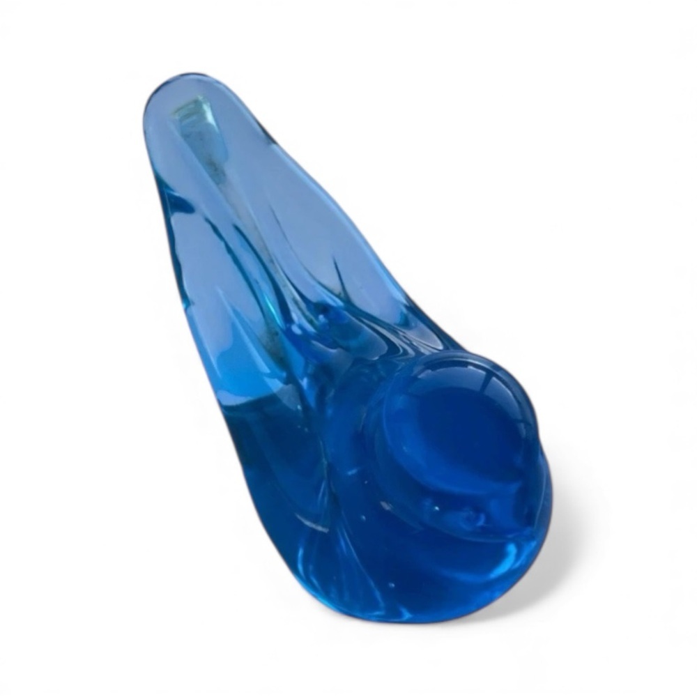 Vtg Blue Bird of Happiness Glass Figurine Hand Blown Ron Ray Signed 1989 2.5" - Picture 4 of 6